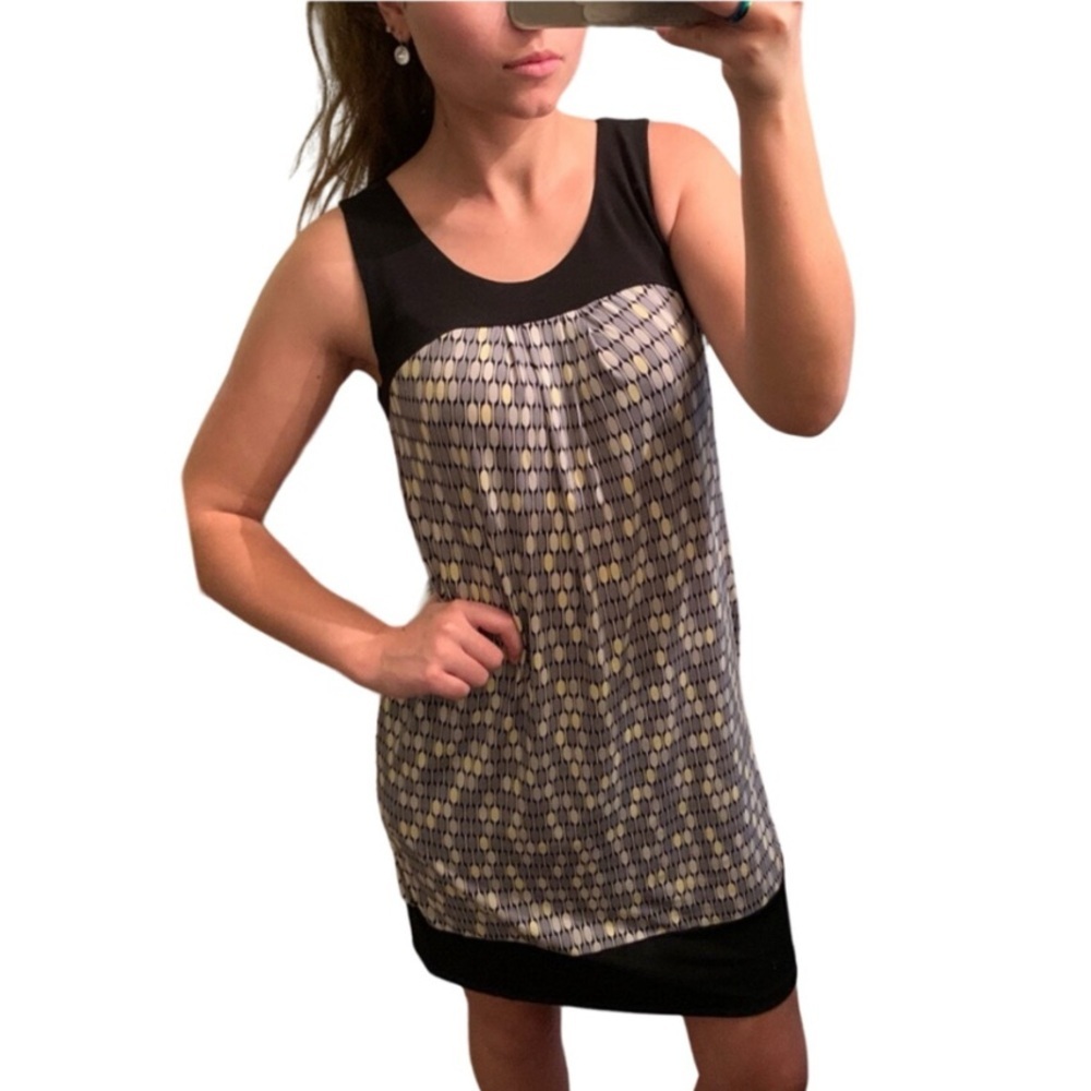 New York & Company Black Patterned Dress